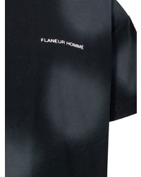 T-shirt à col rond á pois noir Flaneur Homme