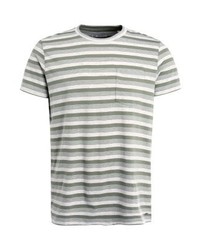 T-shirt à col rond à rayures horizontales beige Esprit