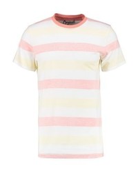 T-shirt à col rond à rayures horizontales beige Jack & Jones