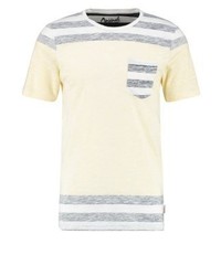 T-shirt à col rond à rayures horizontales beige Jack & Jones