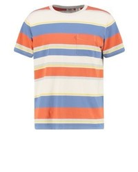 T-shirt à col rond à rayures horizontales beige
