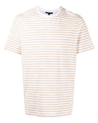 T-shirt à col rond à rayures horizontales beige Michael Kors
