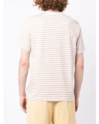 T-shirt à col rond à rayures horizontales beige Michael Kors