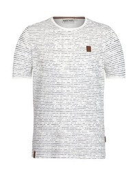 T-shirt à col rond à rayures horizontales beige Naketano