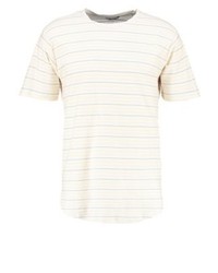 T-shirt à col rond à rayures horizontales beige ONLY & SONS