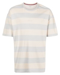 T-shirt à col rond à rayures horizontales beige Paul Smith