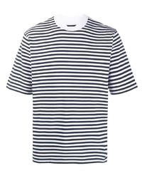 T-shirt à col rond à rayures horizontales blanc et bleu marine Barbour