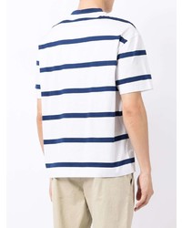 T-shirt à col rond à rayures horizontales blanc et bleu marine Emporio Armani