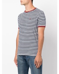 T-shirt à col rond à rayures horizontales blanc et bleu marine Barbour