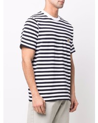 T-shirt à col rond à rayures horizontales blanc et bleu marine Carhartt WIP