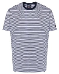 T-shirt à col rond à rayures horizontales blanc et bleu marine Paul & Shark