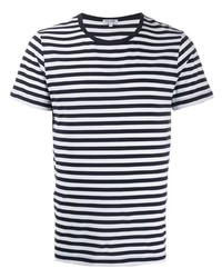 T-shirt à col rond à rayures horizontales blanc et bleu marine Ron Dorff