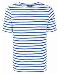 T-shirt à col rond à rayures horizontales blanc et bleu marine Saint James