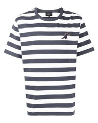 T-shirt à col rond à rayures horizontales blanc et bleu marine SPORT b. by agnès b.