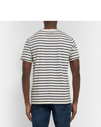 T-shirt à col rond à rayures horizontales blanc et bleu marine J.Crew