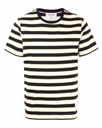 T-shirt à col rond à rayures horizontales blanc et bleu marine Thom Browne