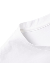 T-shirt à col rond à rayures horizontales blanc et bleu Loewe