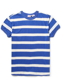 T-shirt à col rond à rayures horizontales blanc et bleu Levi's