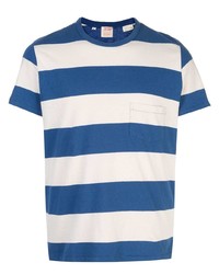 T-shirt à col rond à rayures horizontales blanc et bleu Levi's Vintage Clothing