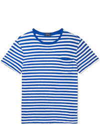 T-shirt à col rond à rayures horizontales blanc et bleu Polo Ralph Lauren