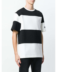 T-shirt à col rond à rayures horizontales blanc et noir Calvin Klein