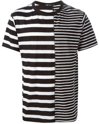 T-shirt à col rond à rayures horizontales blanc et noir Alexander Wang