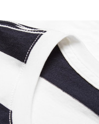 T-shirt à col rond à rayures horizontales blanc et noir Burberry