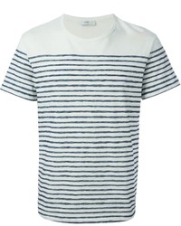 T-shirt à col rond à rayures horizontales blanc et noir Closed