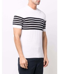 T-shirt à col rond à rayures horizontales blanc et noir Orlebar Brown