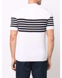 T-shirt à col rond à rayures horizontales blanc et noir Orlebar Brown
