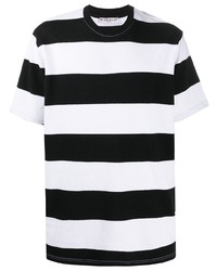 T-shirt à col rond à rayures horizontales blanc et noir Givenchy