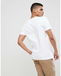 T-shirt à col rond à rayures horizontales blanc et noir Selected