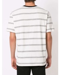 T-shirt à col rond à rayures horizontales blanc et noir OSKLEN
