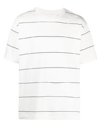 T-shirt à col rond à rayures horizontales blanc et noir Levi's Made & Crafted