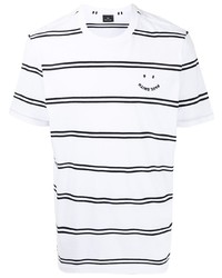 T-shirt à col rond à rayures horizontales blanc et noir PS Paul Smith