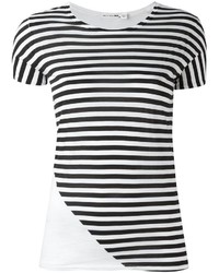 T-shirt à col rond à rayures horizontales blanc et noir Rag & Bone