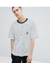 T-shirt à col rond à rayures horizontales blanc et noir Reclaimed Vintage