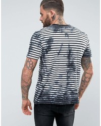 T-shirt à col rond à rayures horizontales blanc et noir Asos