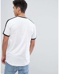 T-shirt à col rond à rayures horizontales blanc et noir ONLY & SONS