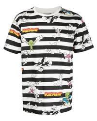T-shirt à col rond à rayures horizontales blanc et noir RIPNDIP