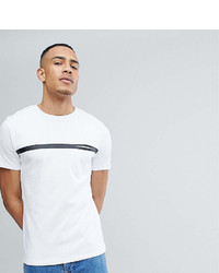 T-shirt à col rond à rayures horizontales blanc et noir Selected