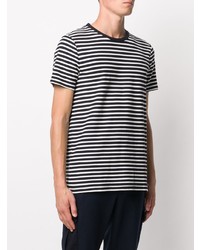 T-shirt à col rond à rayures horizontales blanc et noir Tommy Hilfiger
