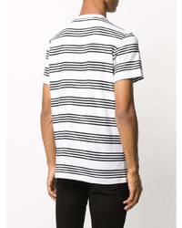 T-shirt à col rond à rayures horizontales blanc et noir Calvin Klein Jeans