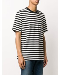 T-shirt à col rond à rayures horizontales blanc et noir Carhartt WIP