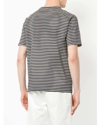 T-shirt à col rond à rayures horizontales blanc et noir Gieves & Hawkes