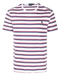 T-shirt à col rond à rayures horizontales blanc et rouge et bleu marine Polo Ralph Lauren