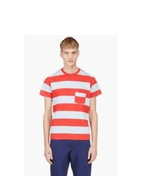 T-shirt à col rond à rayures horizontales blanc et rouge Levis Vintage Clothing