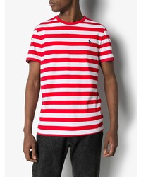 T-shirt à col rond à rayures horizontales blanc et rouge Polo Ralph Lauren