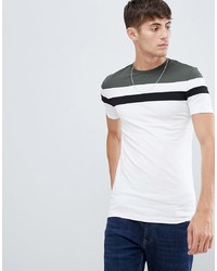 T-shirt à col rond à rayures horizontales blanc ASOS DESIGN