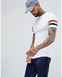 T-shirt à col rond à rayures horizontales blanc ASOS DESIGN